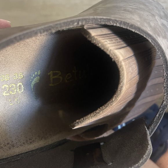 Birkenstock Betula Buckley Clog Size 5 Euro Brown Leather Mixed Media - Picture 10 of 11